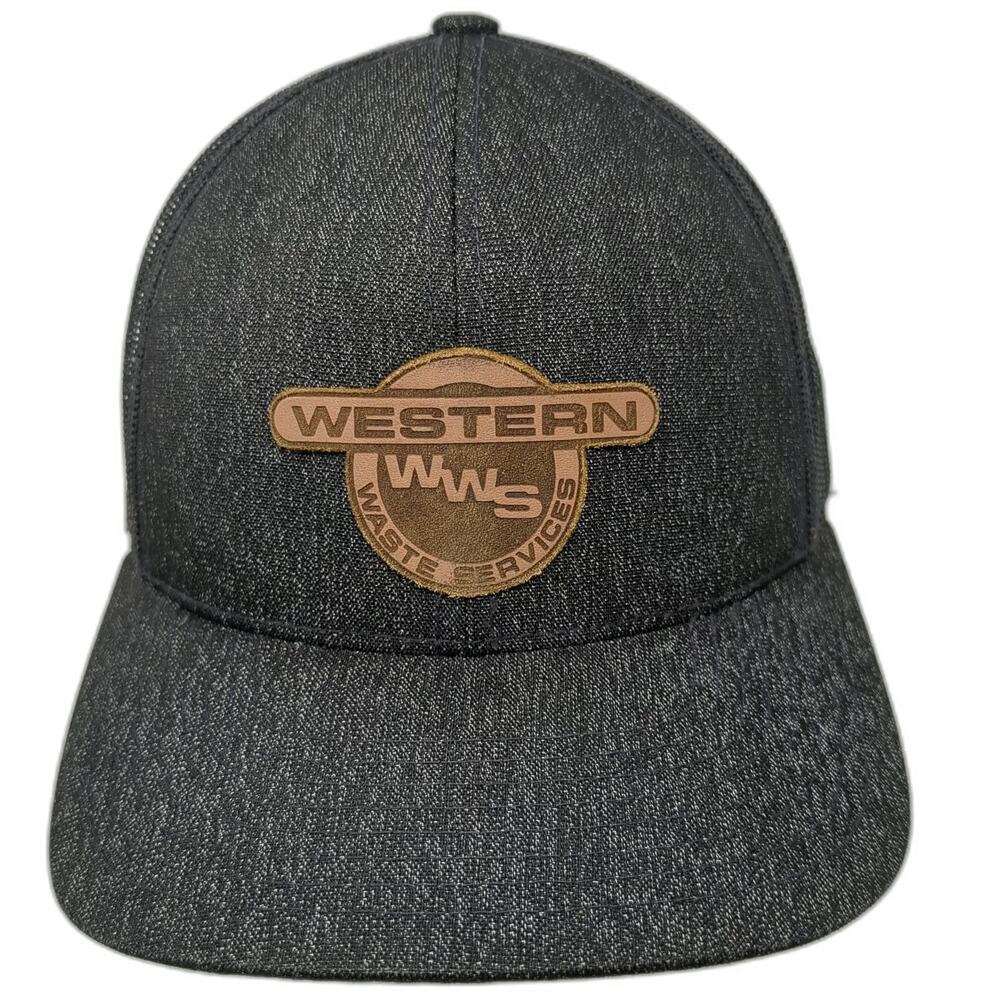 Pacific Headwear Trucker Hat Black One Size Western Waste Services Snapback Mesh